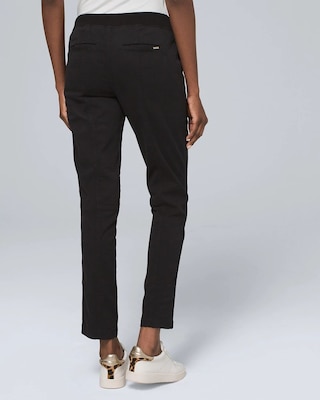Mid-Rise Tapered Ankle Pants with Rib Knit Waistband click to view larger image.