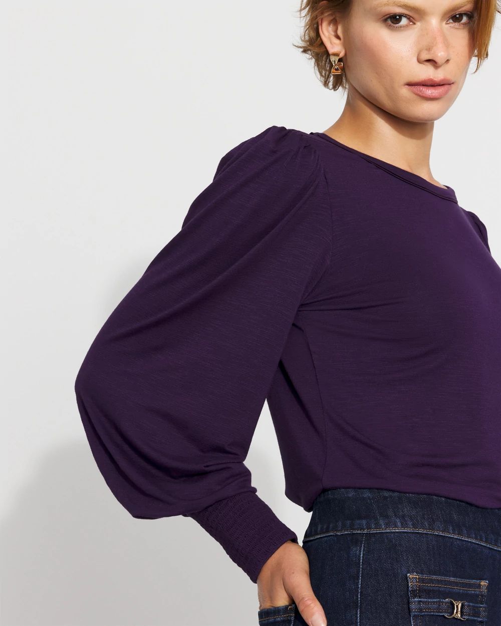 Long Sleeve Tee with Smocked Cuffs click to view larger image.