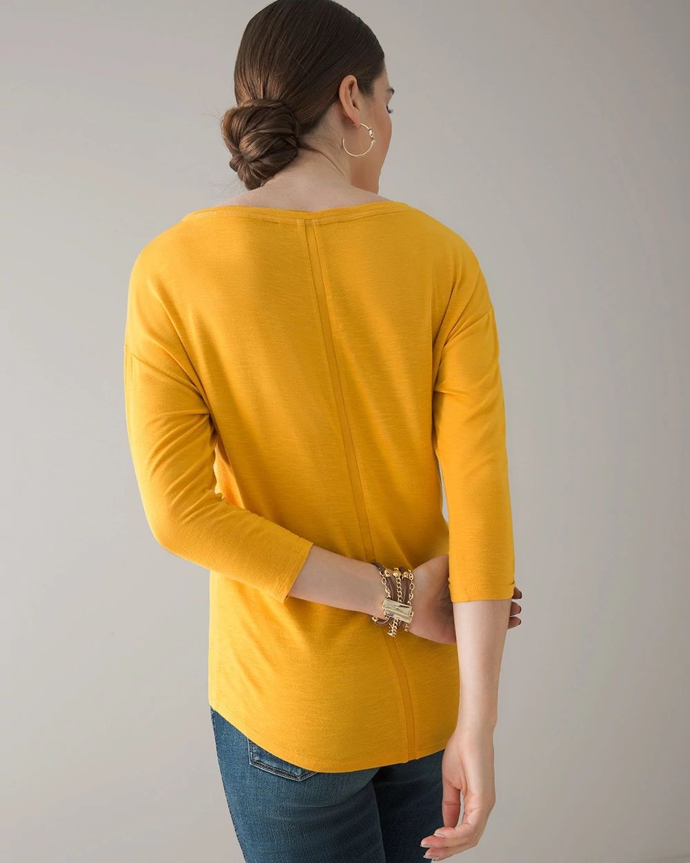 3/4 Sleeve Drop Shoulder Tee click to view larger image.
