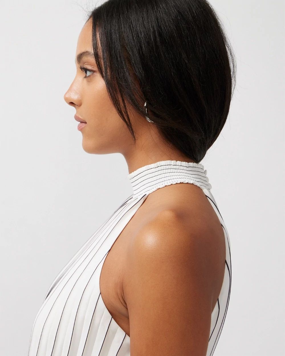 Pleated Midi Halter Dress