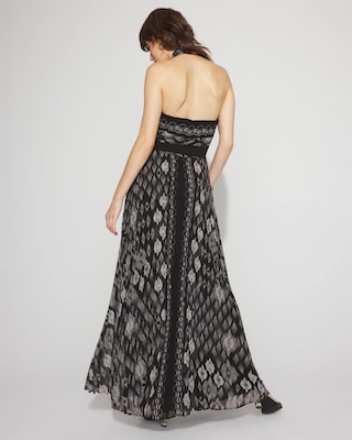 Ikat Print Halter Maxi Dress click to view larger image.