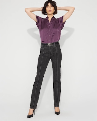 Pintuck High-Rise Skinny Jean