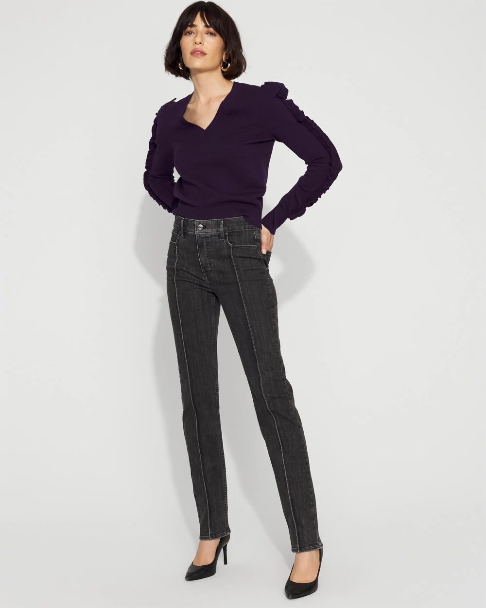 Pintuck High-Rise Skinny Jean