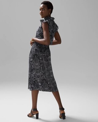 Sleeveless Smocked Waist Ruffle Midi Dress