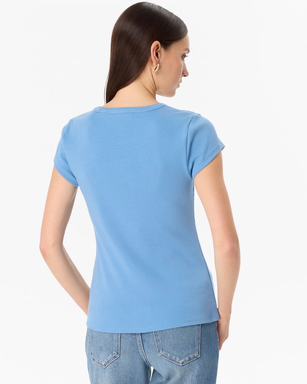 WHBM FORME™ Ribbed Scoop Neck Tee click to view larger image.