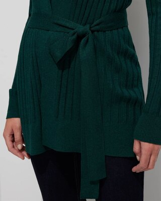 Outlet WHBM Wide-Rib Long Belted Cardigan