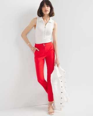 WHBM® High-Rise Straight Leg Woven Pants