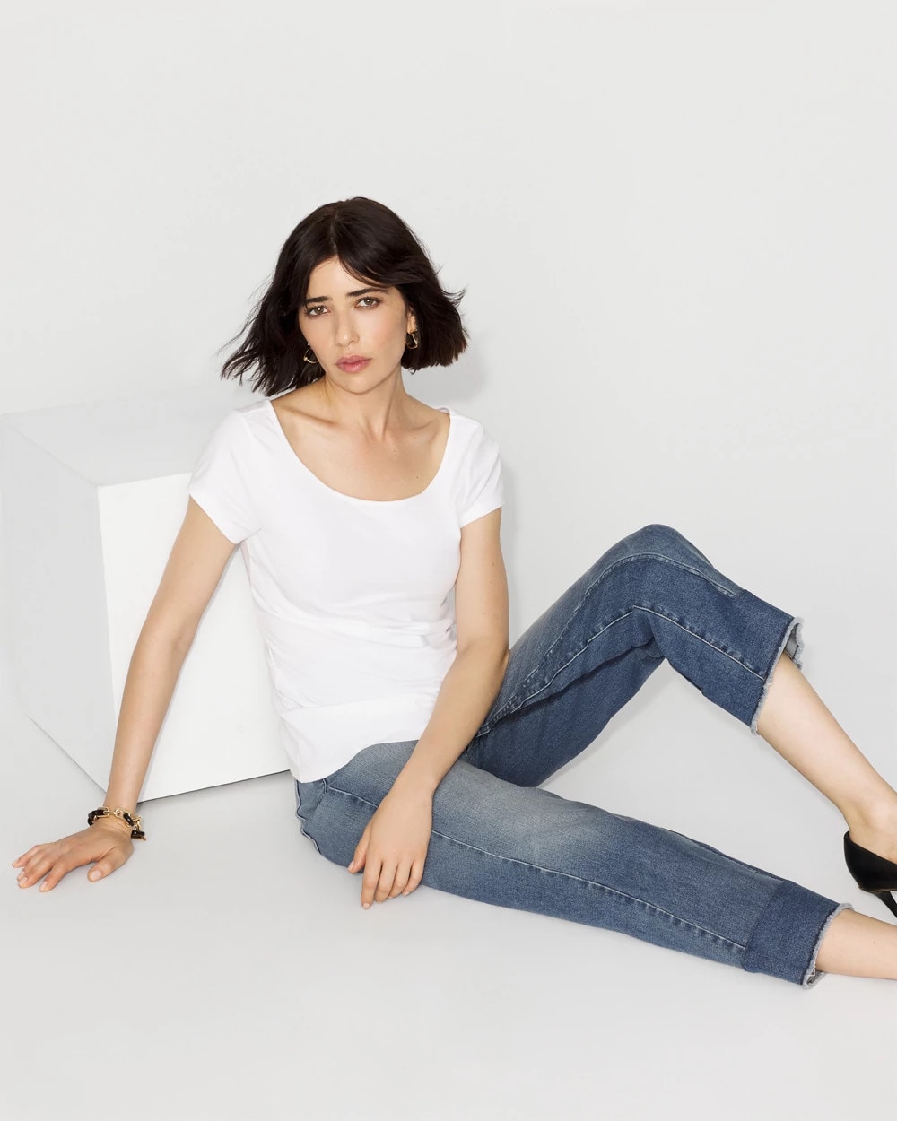 WHBM FORME™ All Ways Stretch Wide Scoop Neck Tee