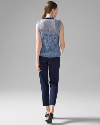 Sleeveless Lace High-Neck Shell