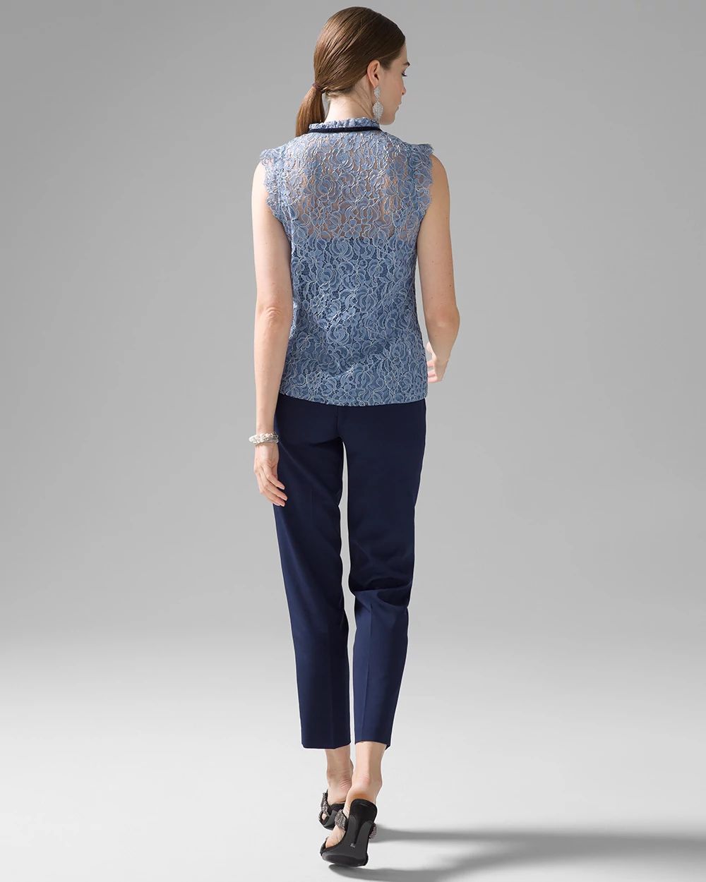 Sleeveless Lace High-Neck Shell