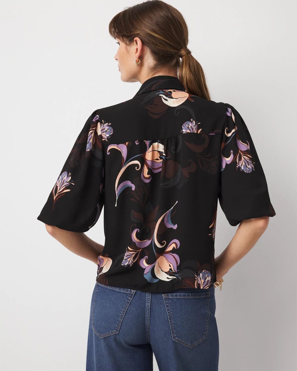 Puff Sleeve Ruffle Shirt