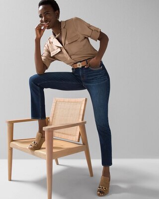 High-Rise Everyday Soft Denim™ Piped Straight Jeans