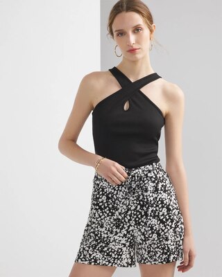 Pleated Matte Jersey Shorts