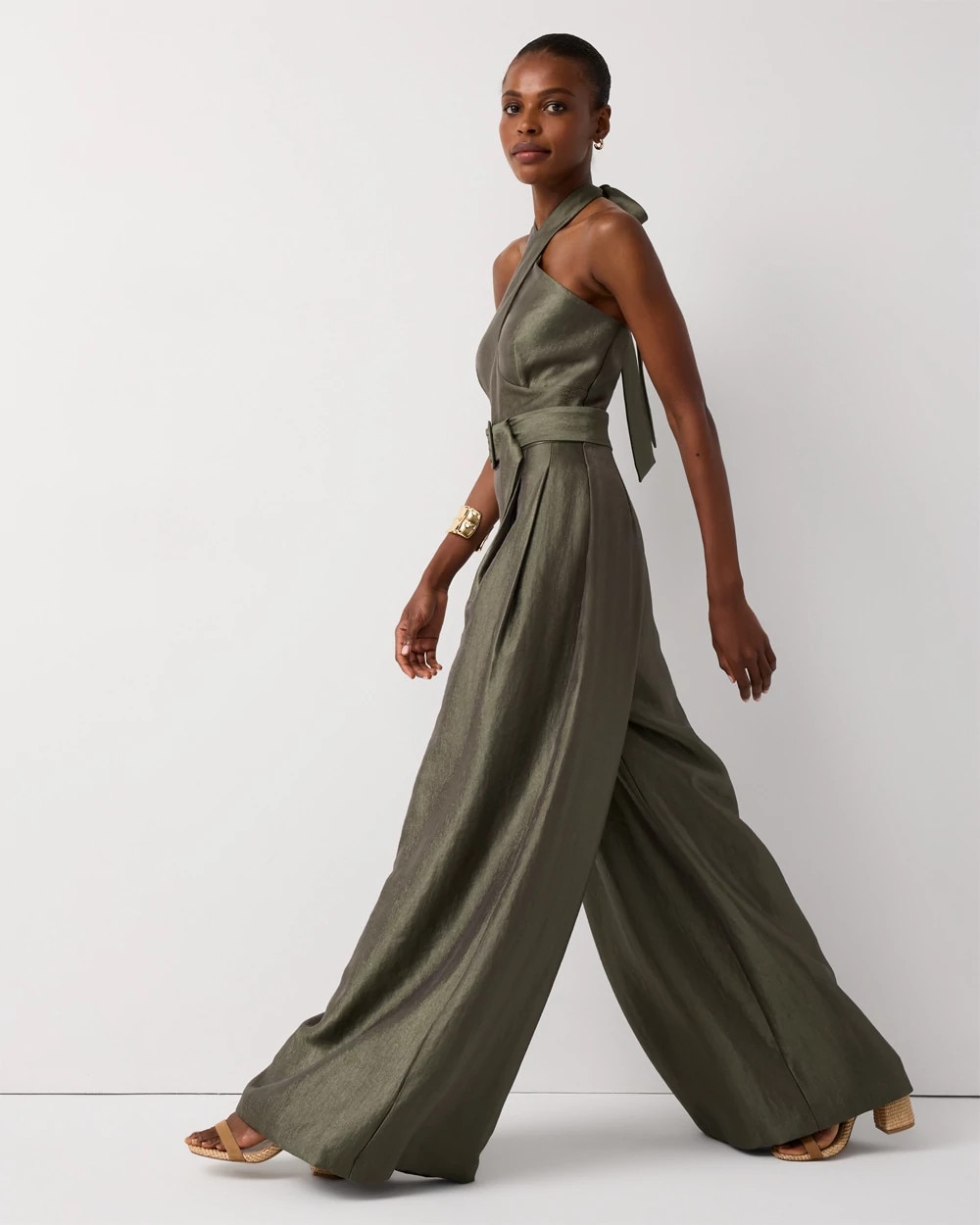 Belted Halter Jumpsuit