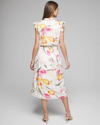 Outlet WHBM Smocked Waist Midi Dress