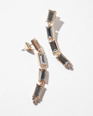 Black Diamond Linear Statement Earrings