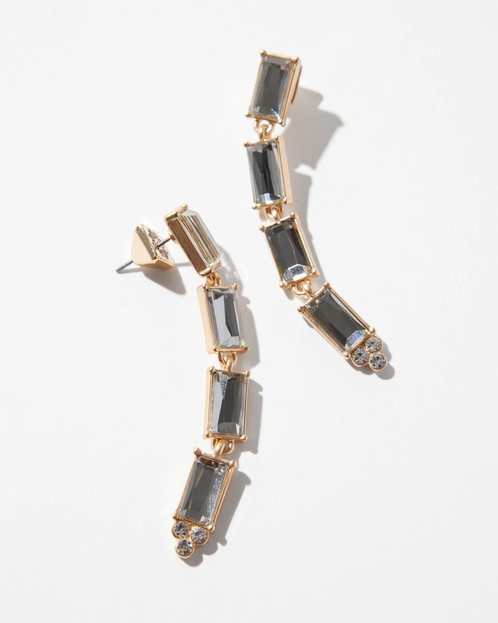 Black Diamond Linear Statement Earrings