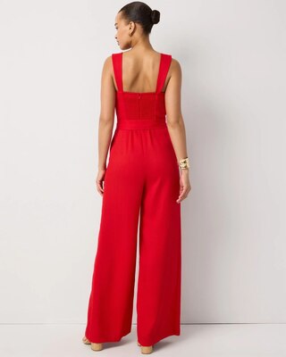 Belted Wide Leg Jumpsuit click to view larger image.