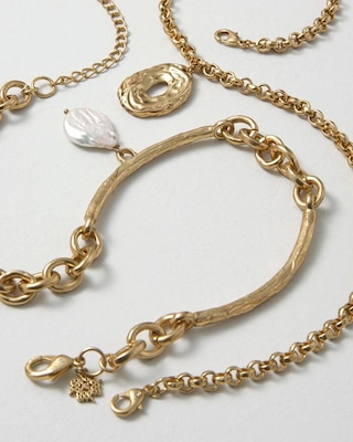 Multi-Strand Convertible Pearl & Coin Necklace