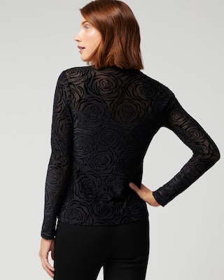 Burnout Velvet Mockneck Top