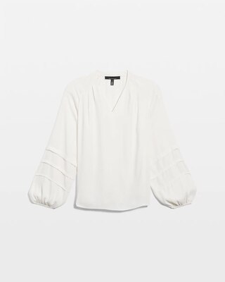Pleated Sleeve Crepe Blouse click to view larger image.