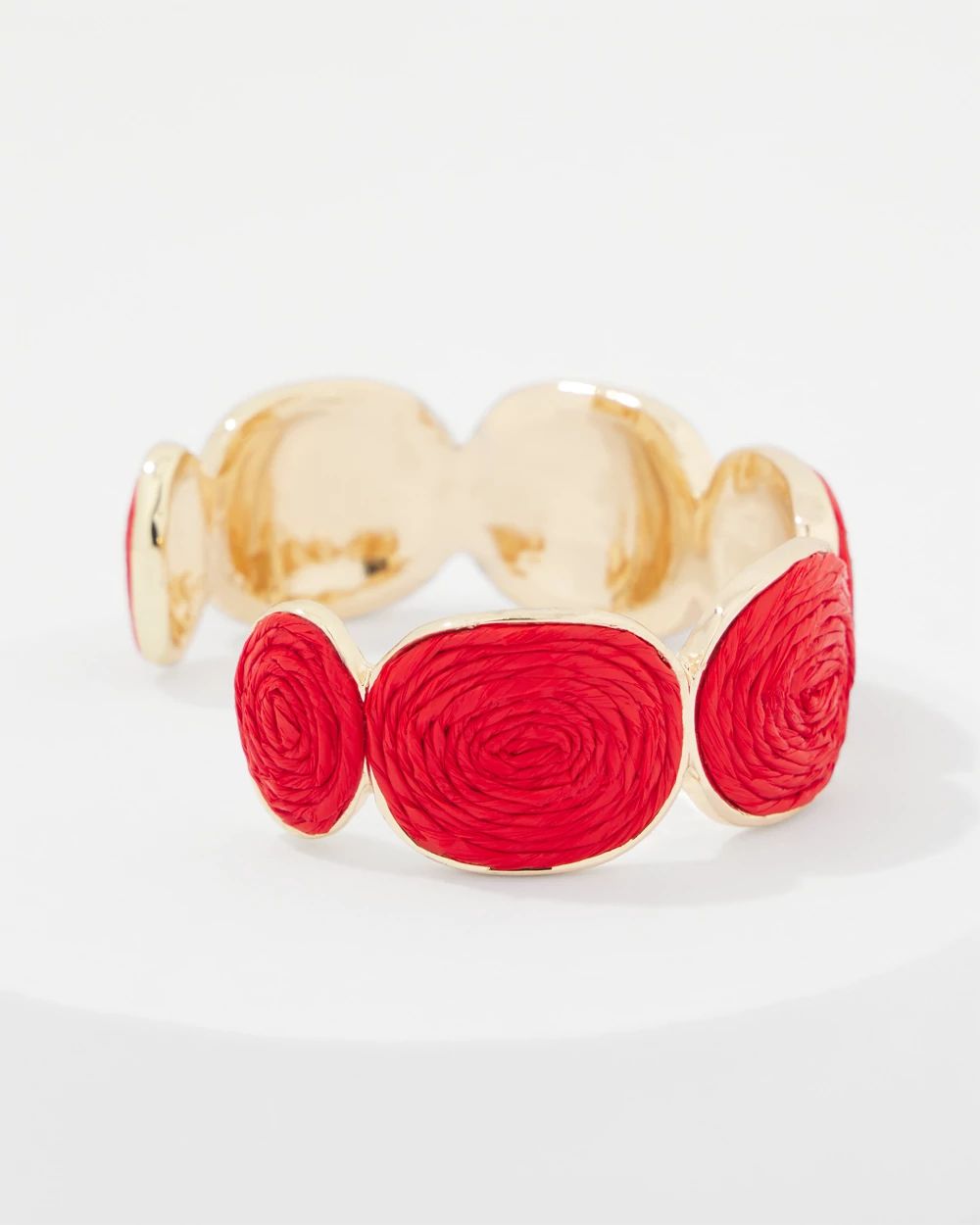 Red Raffia + Gold Cuff
