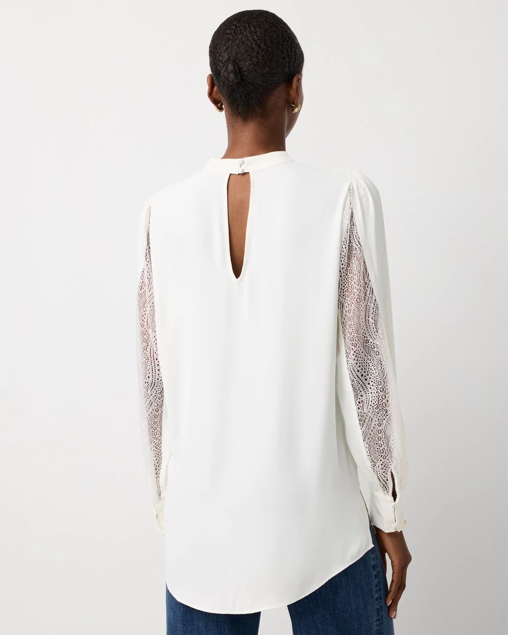 Lace + Crepe Blouse