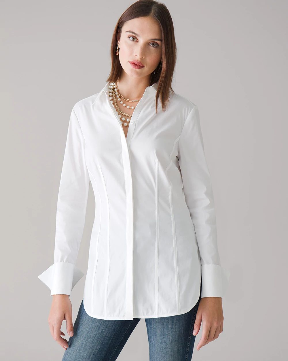 Long-Sleeve Poplin Tunic