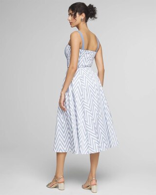 Petite Sleeveless Corset Front Fit & Flare Midi Dress