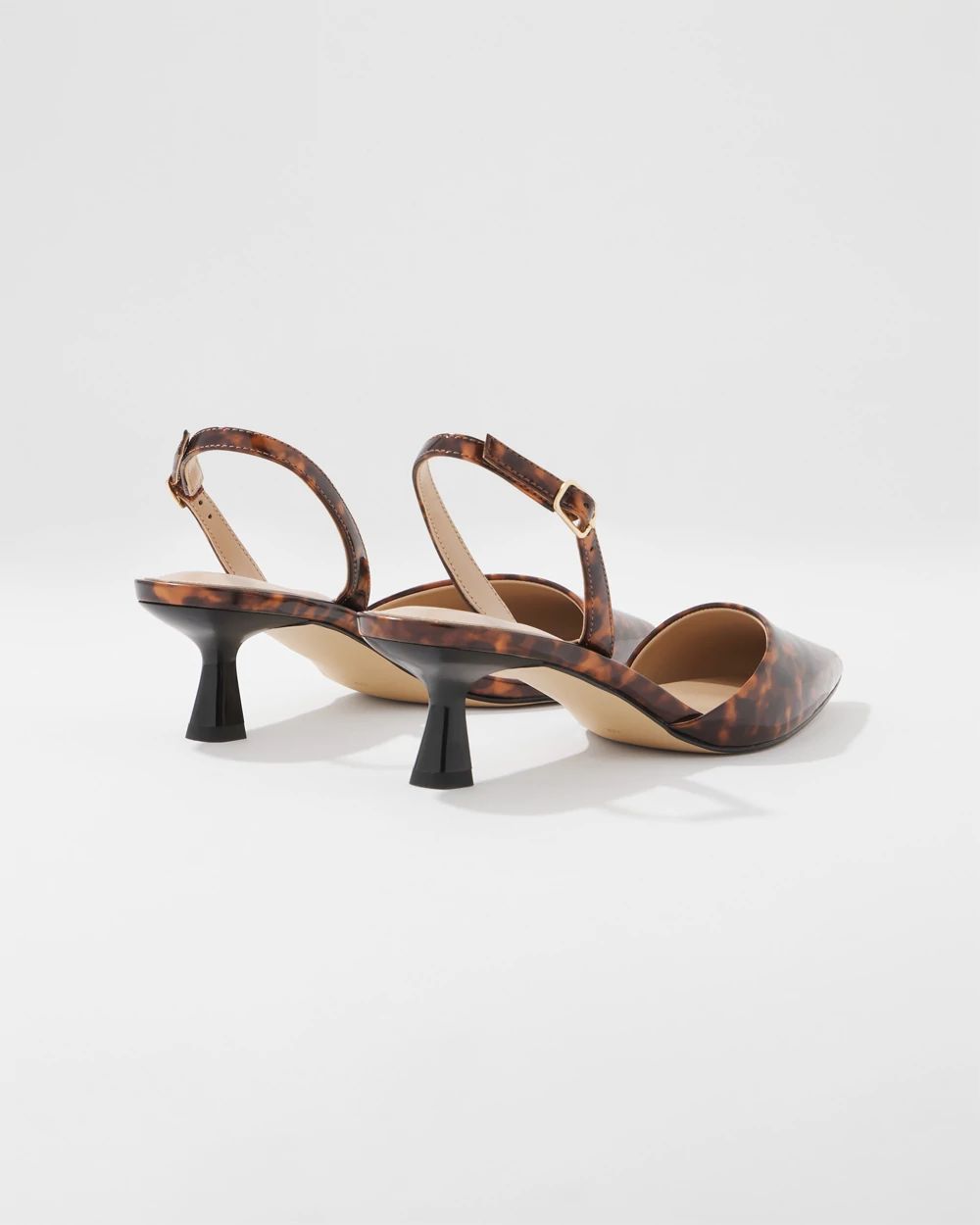 Patent Tortoise Slingback Pump
