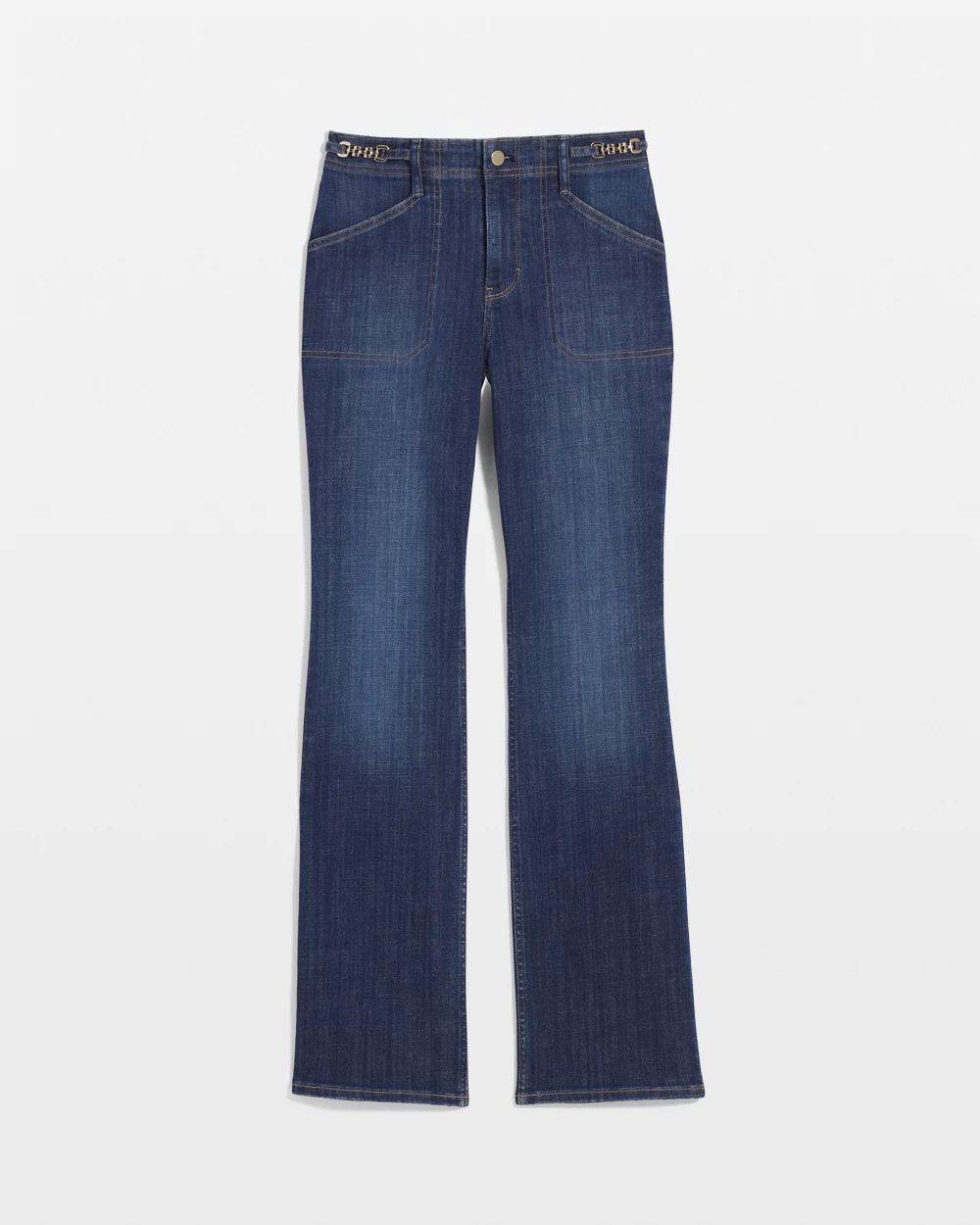 Chain Detail High-Rise Bootcut Jean