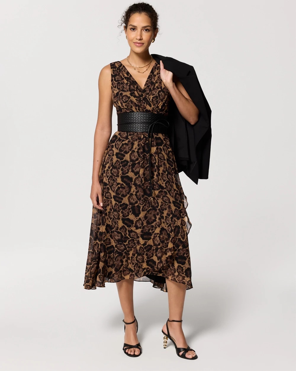 Petite Ruched Waist Midi Dress