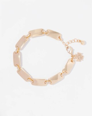 Gold Pave Metal Link Bracelet