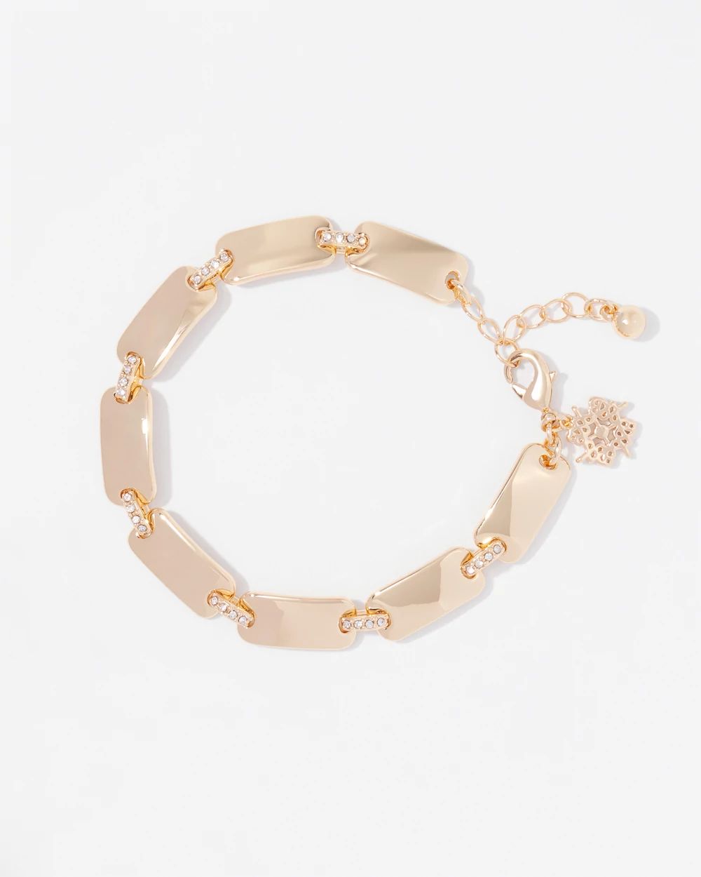 Gold Pave Metal Link Bracelet