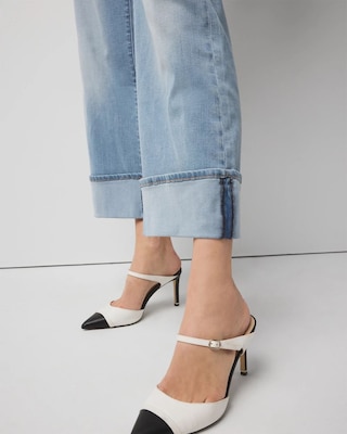 High-Rise Wide Leg Cuff Cropped Jean click to view larger image.