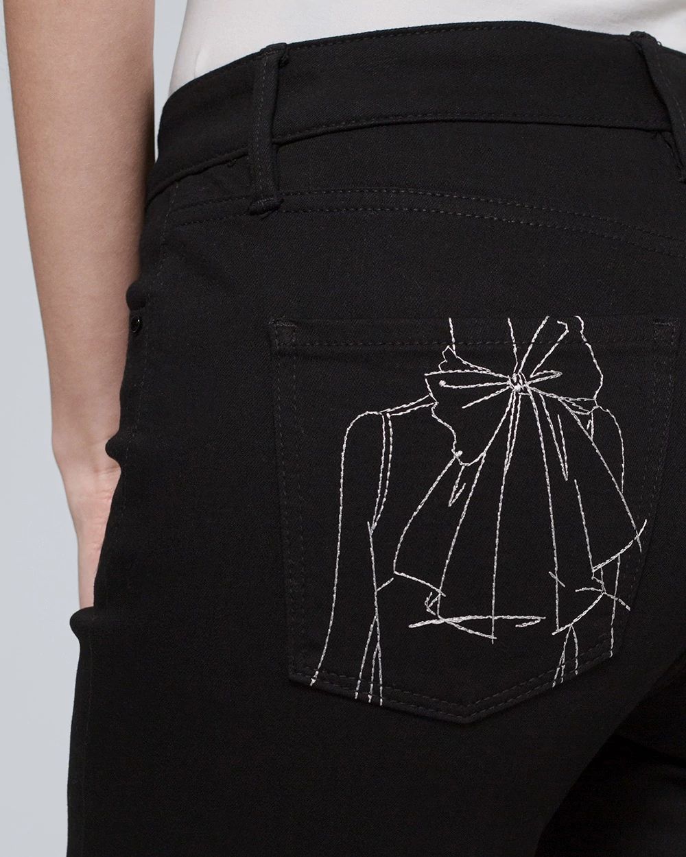 35th Anniversary Embroidered Mid-Rise Skinny Jeans