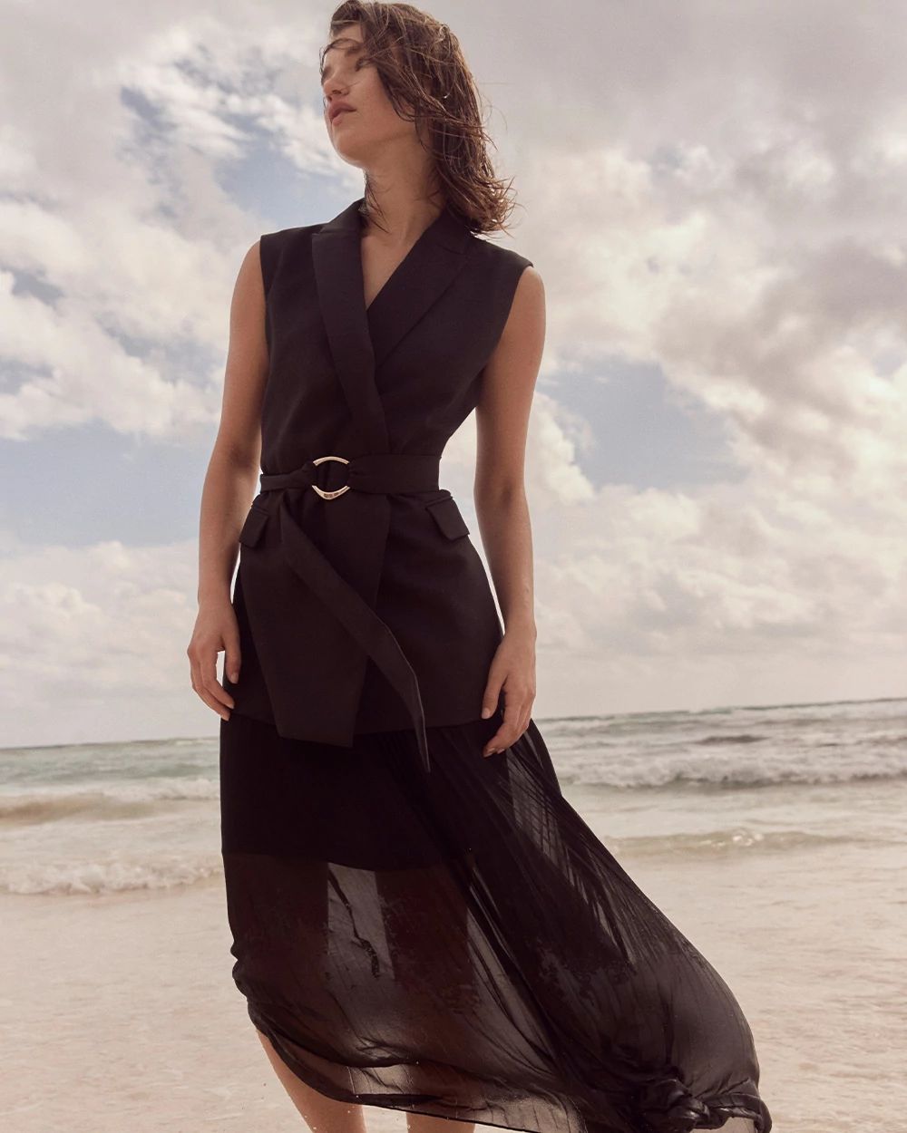 Pleated Maxi Skirt