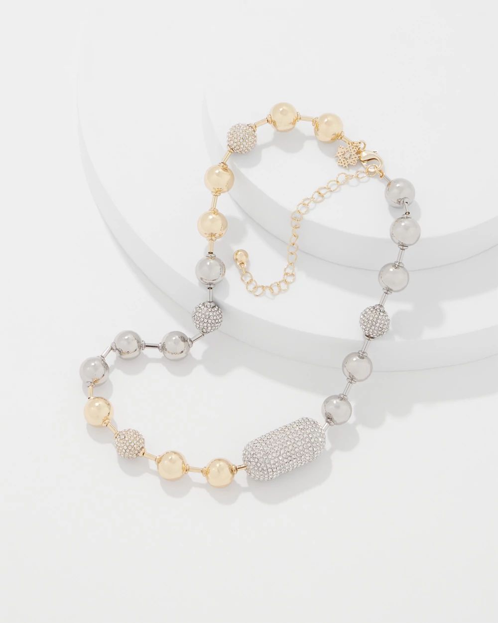 Mixed Metals + Pavé Short Necklace click to view larger image.