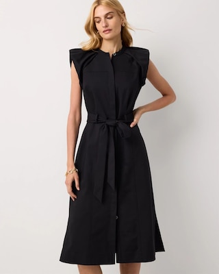 Puff Sleeve Shirt Dress click to view larger image.