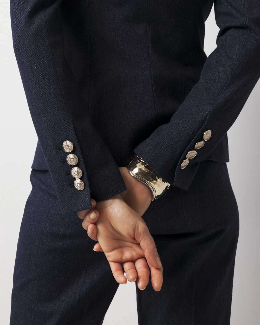 WHBM Two-Button Denim-Look Studio Blazer - image 3