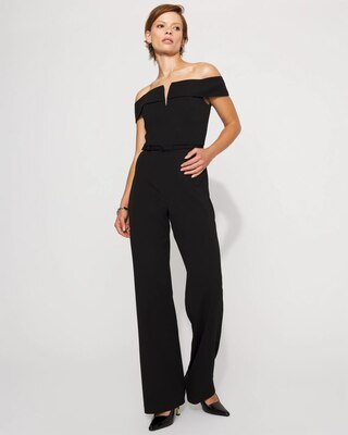 Off-The-Shoulder Crepe Jumpsuit