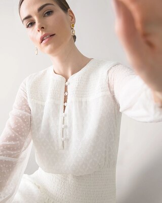 Smocked Blouson Dress