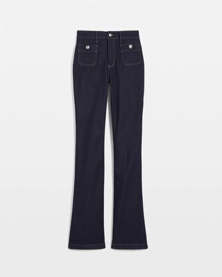 High-Rise Patch Pocket Bootcut Jeans