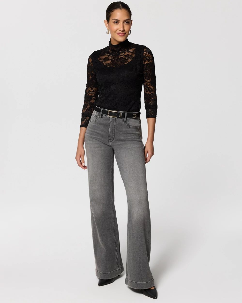 Petite High-Rise Wide Leg Jeans