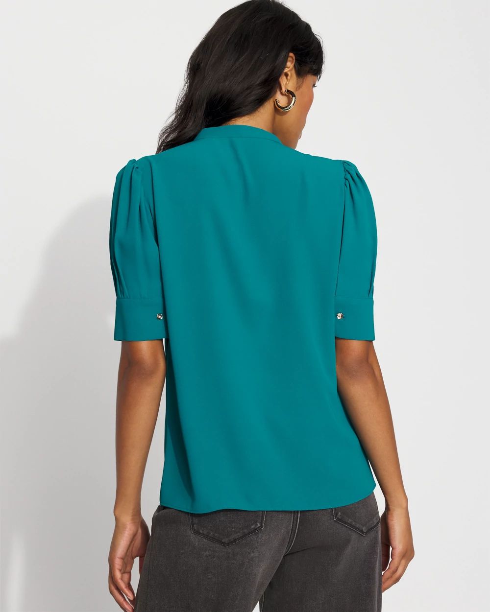 Elbow Sleeve Y-Neck Shirt