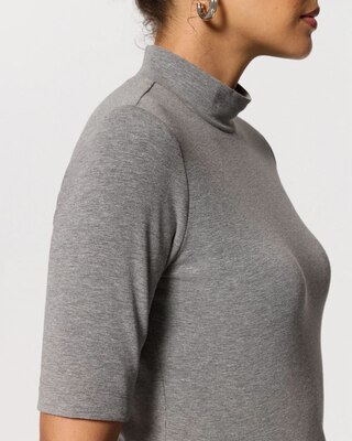 Mock Neck Elbow Sleeve Top click to view larger image.