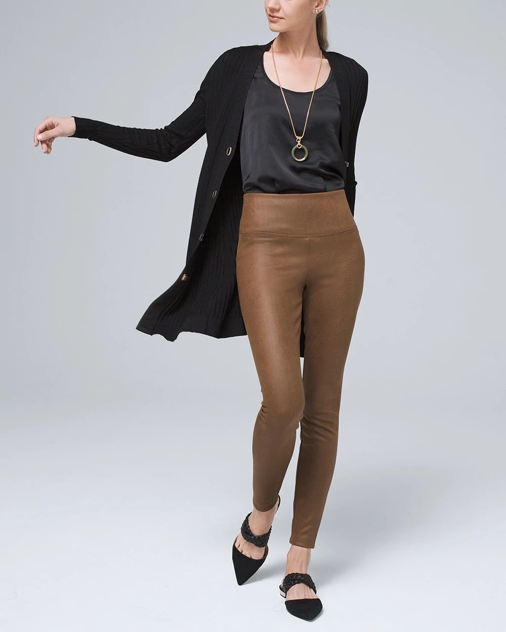 Vegan Suede WHBM Runway Leggings