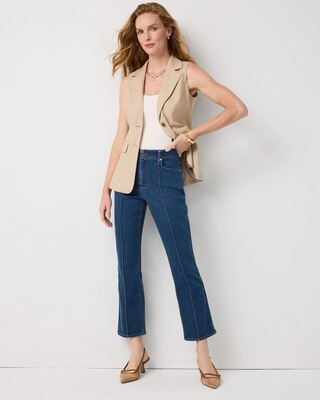 High-Rise Cropped Bootcut Jean