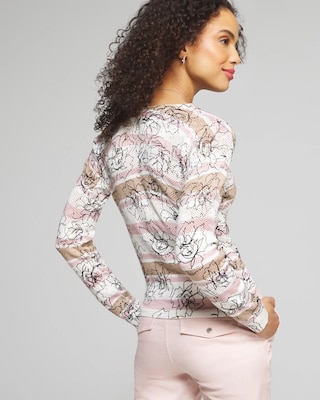 Outlet WHBM Long Sleeve Pointelle Cardigan click to view larger image.