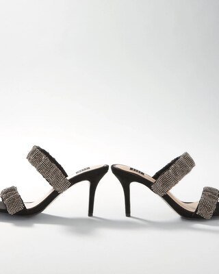 Hematite Strap Mid-Heel Slides